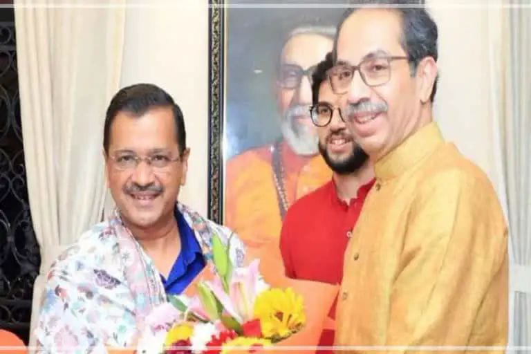 दिल्लीचे मुख्यमंत्री अरविंद केजरीवाल, भगवंत मान उद्धव ठाकरेंच्या भेटीसाठी मातोश्रीवर दाखल